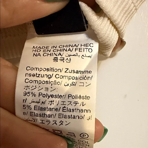 SHEIN Cream Ribbed Crop Top - Picture 6 of 6